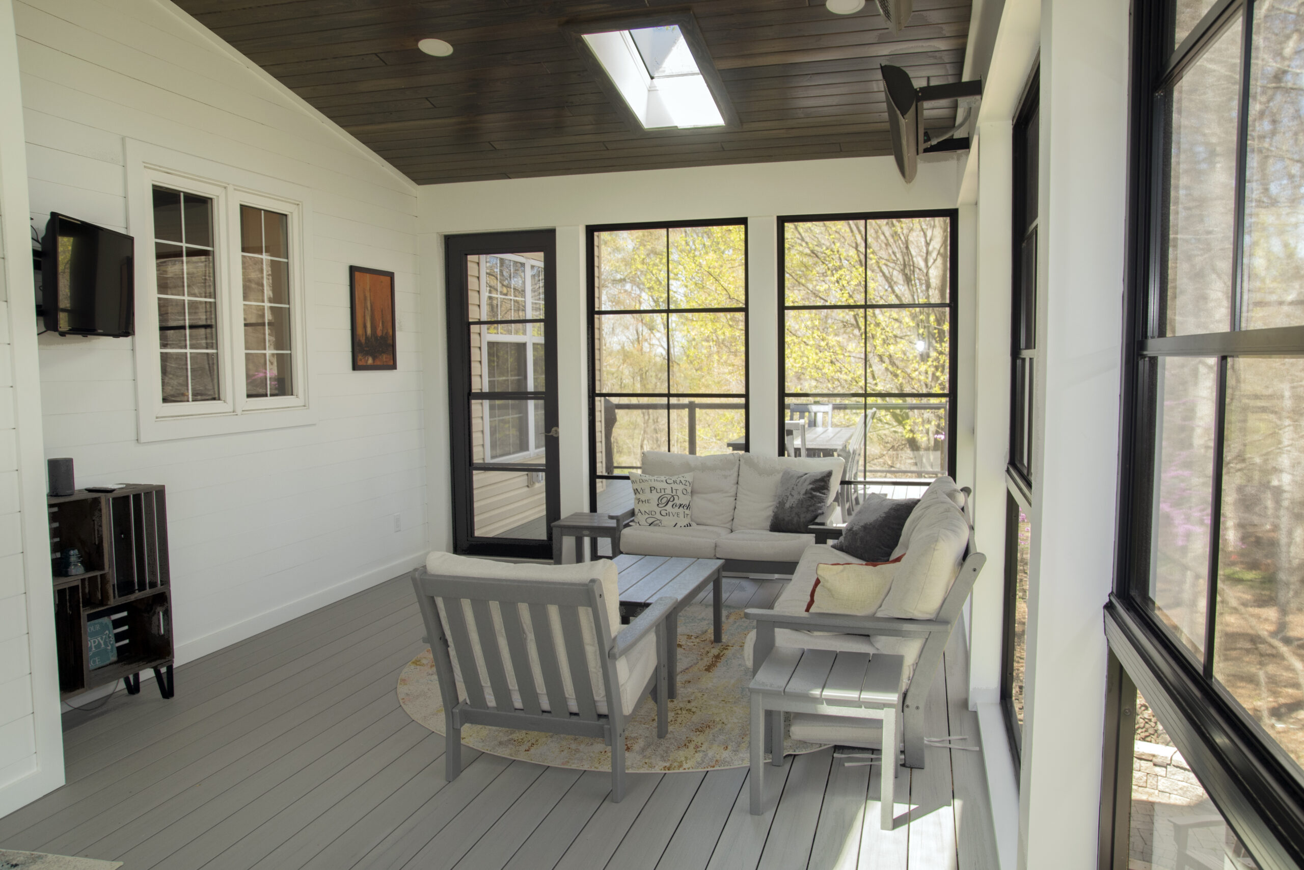 Covered porch with composite deck